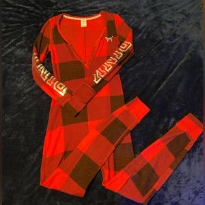 Victoria’s Secret PINK onesie with butt flap- size small used condition